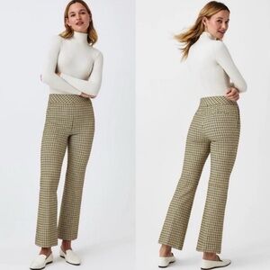 Spanx The Perfect Pant Kick Flare Dijon Jacquard Houndstooth Plaid XL